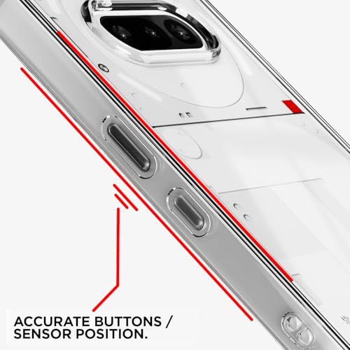 Image of Amazon Basics Back Cover for Nothing Phone 3a 5G PC + TPU Clear Transparent Raised Edges Shockproof Protective Phone Bumper Case(Transparent)