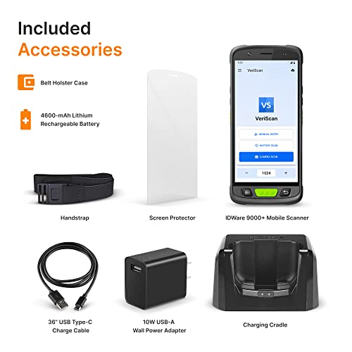 Idware 9000 Id & Passport Scanner – Touchless Mobile Scanning Solution With Veriscan Online Software For Age Verification & Visitor Management – Free Charging Cradle, Screen Protector & Wrist Strap #TOP3