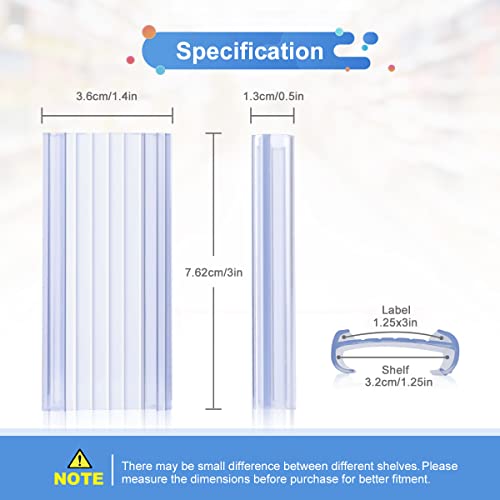 Lenink 30Pcs Wire Shelf Label Holders,Plastic Wire Rack Label Holder,Compatible with Metro 1-1/4in Shelves,Label Area 3in Lx1.25in H (Label Paper Insert Not Included) - Image 5
