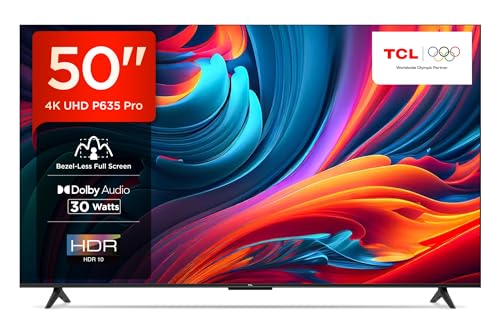 Image of TCL 126 cm (50 inches) Bezel-Less Full Screen Series Ultra HD 4K Smart LED Google TV 50P635 Pro (Black)