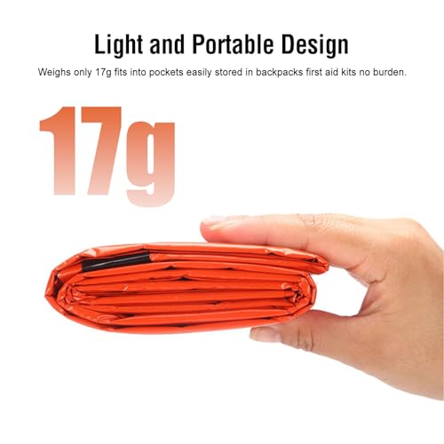 Diyeeni 3 Pack Bolsa de Supervivencia de Emergencia Bivvy con Silbatos, Impermeable y Ligera para Camping y Senderismo, Para Mantener el Calor miniatura 3