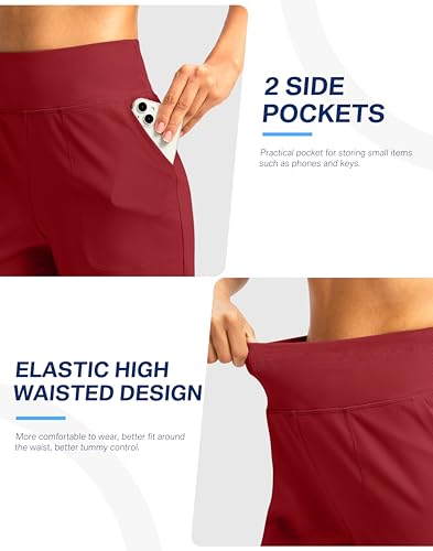 Image of G Gradual Women's Athletic Shorts 6 inch High Waisted Stretchy Bermuda Shorts for Women Quick Dry Summer Casual Shorts