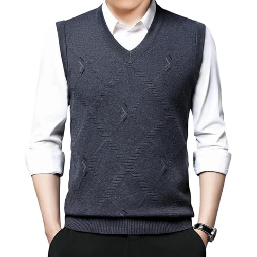 Gilet homme sans manches jacquard tricot casual pour le bureau en automne
