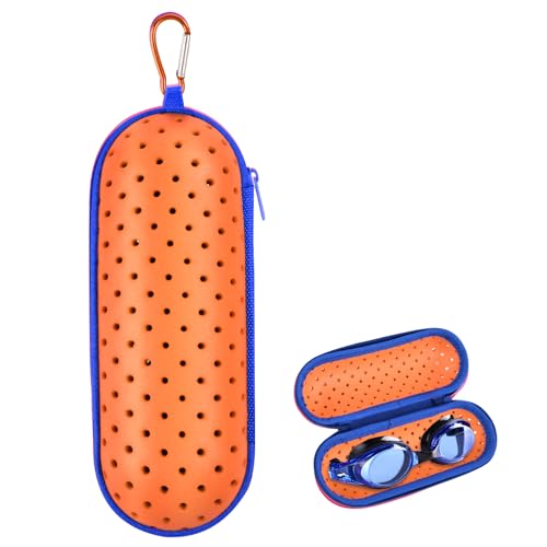 DIELOVEHUA Schwimmbrille Etui Swim Brillenetui Brillenetui mit Karabiner und Ablaufloch Brillenetuis Hardcase Unisex Schwimmbrillenetui