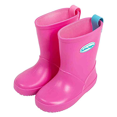 小川(Ogawa) kukkahippo 左右が分かりやすいキッズ長靴 15cm ピンク 無地 かかと部分に反射テープ付き 左右色違いのタグ 左右柄の違う中敷き レインブーツ 男の子 女の子 53198