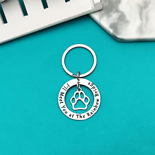 Ximalun Pet Memorial Gift Keyring Pet Loss Gift I'll Meet You at The Rainbow Bridge Keyring Loss of Dog or Cat Memorial Gift Remembrance Bereavement Gift Pet Sympathy Gift for Loss of Dog Cat - Image 3