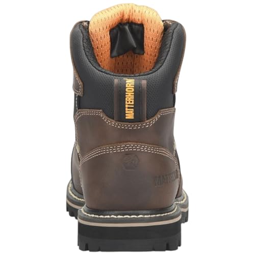 MATTERHORN Men’s I-Beam 6" Met Guard Carbon Composite Toe Waterproof Work Boot, Durable Leather, Slip-Resistant Sole, EH Rated4
