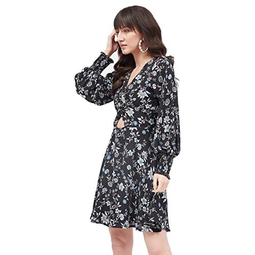 Image of Kibo Women's Floral Fit & Flare Yellow Dress (LVD1006-B)