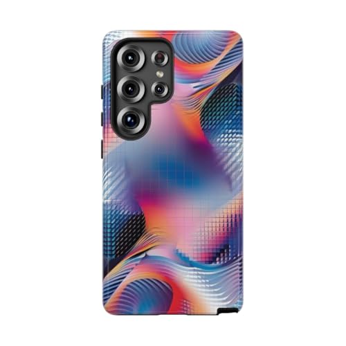 Coque Samsung S25 Ultra rigide brillante avec motif abstrait coloré