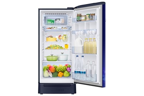 Image of Samsung 189 L, 5 Star, Digital Inverter, Direct-Cool Single Door Refrigerator (RR21H2H25HS /HL, Hydrangea Blue, Base Stand Drawer, Single Touch Defrost, 2026 Model)
