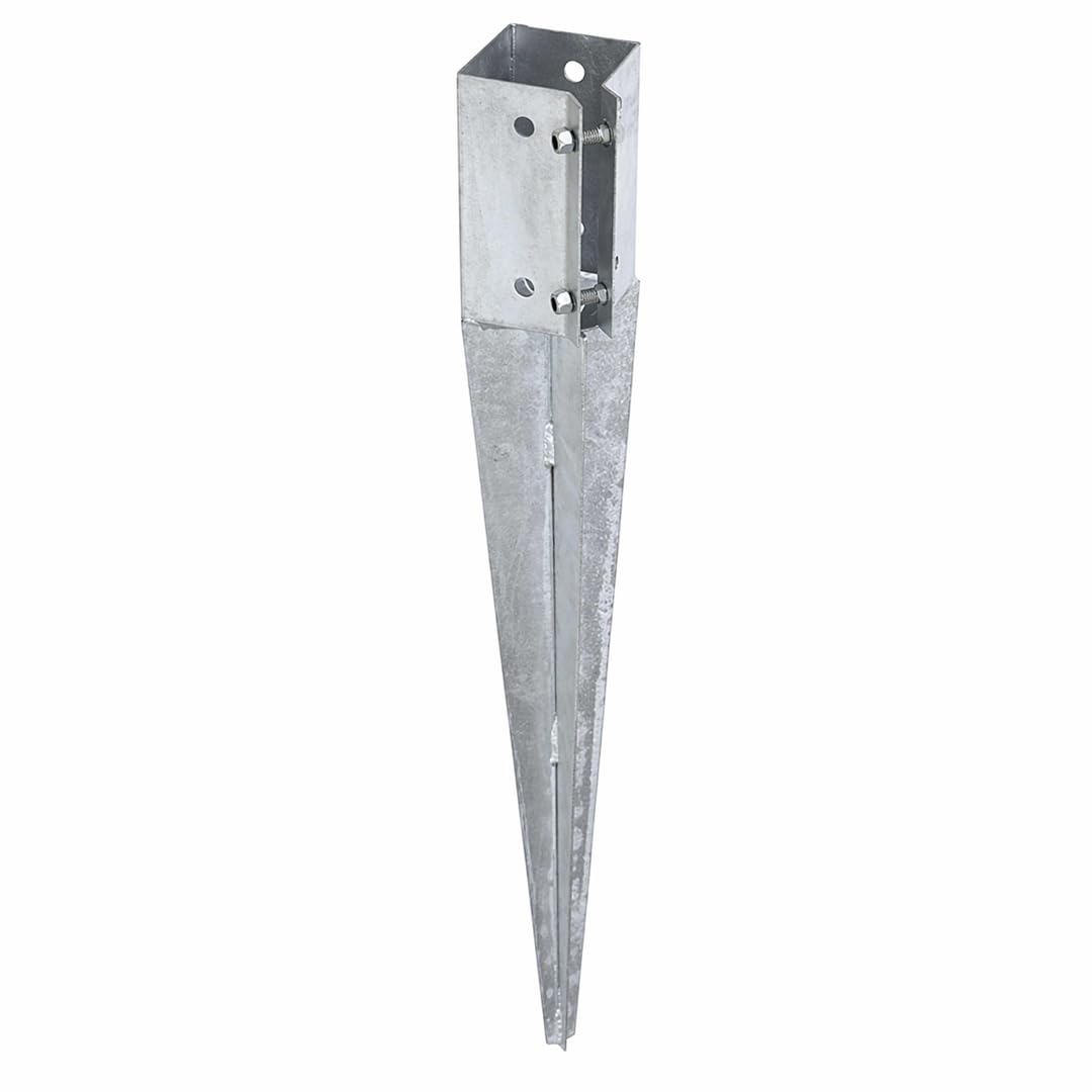 SCORPIO HARDWARE® Fence Post Spike Support 600mm Long Drive Down Post Spike (Galvanised, 75mm x 75mm x 600mm)