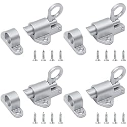 Pestillos Para Persianas UTMACH 4 Piezas Cierres de Pestillo Automático Pestillo de Puerta Aluminio Plateado Perno Resorte Puerta Aleación Cerrojo Puerta Pequeño con Tornillos para Ventanas,Puertas de Madera,Armarios