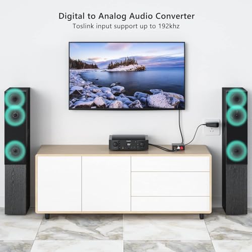 Premium AV Digital to Analog Audio Converter SPDIF Optical Coaxial to RCA Adapter for TV, Soundbar and Home Theatre – Supports 24bit/192kHz, Plug & Play Audio Converter Box 4 411LztnNXkL