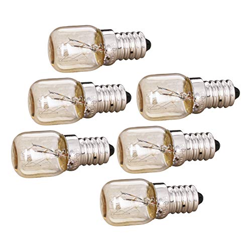 Othmro 6Pcs Microwave Light Bulb 220-240V 220 Microwave Bulb E14, 2700K Warmwhite Oven Light Bulb Appliance Replacement, Incandescent for Refrigerator