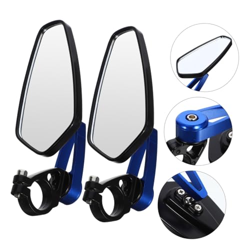 Espejos retrovisores de motocicleta azul, accesorios para manillar de aluminio 6