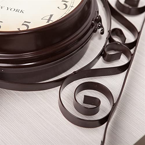 Horloge murale rétro double face pour décoration de maison