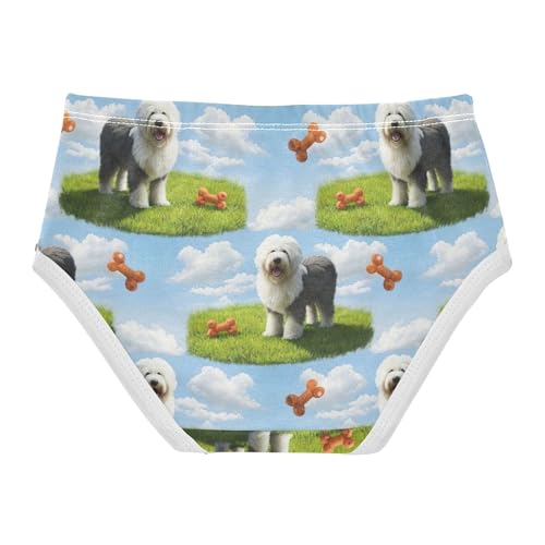 Cotton Toddler Underwear Floral Playful Sheepdogs Dogs Grass Girl Panties Cute Pattern Briefs Undies Kids 2t2