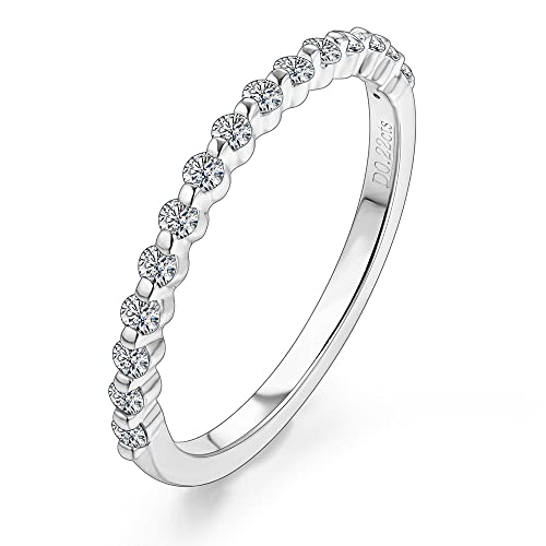 Bague Solitaire Moissanite Femmes Alliance Éternité Argent 925