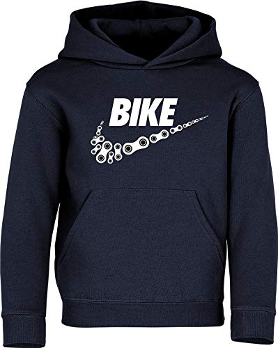 Kinder Pullover: Bike - Hoodie Kapuzenpullover Pulli Fahrrad Geschenk-e Jungen & Mädchen - Radfahrer-in Mountain Bike MTB BMX Roller Rad Outdoor Junge