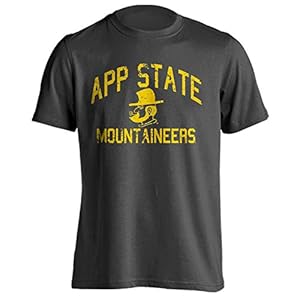 Appalachian State Mountaineers Retro Distressed Short Sleeve Charcoal 3XL T-Shirt