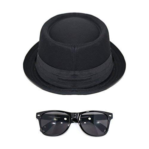 Men's Pork Pie Hat with Glasses (Dark)