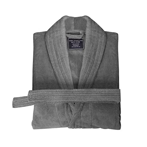 Men's Robe,Pure Cotton Bathrobe for Men, Absorbent Bathrobe,Premium Thick Soft Terry Cloth Bath Robe with Shawl Collar