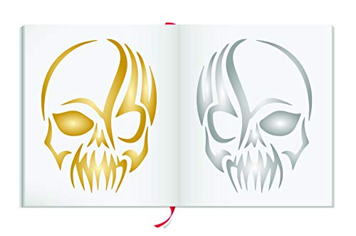 Skull Stencil - 7.5 x 10 cm (S) - Halloween Scary Tattoo Tribal Wall Stencil Template - Image 4