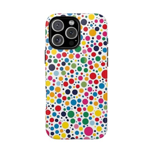 Coque antichoc iPhone 16 Pro Max motif pois colorés pour éviter les rayures