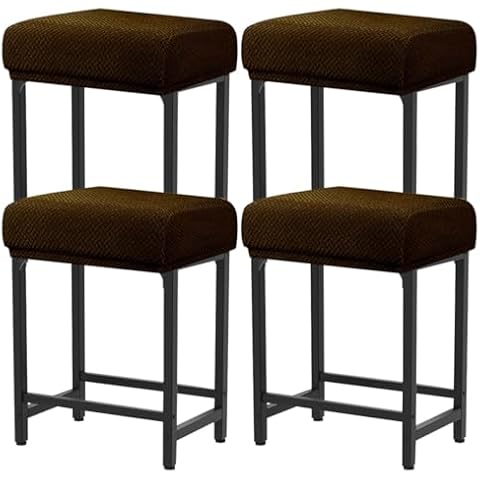 Levoberg Bar Stool Cover Rectangle Stretch Counter Height Barstool Slipcovers Rectangular Vanity Stool Cover Kitchen Counter Saddle Seat Cover for Wooden Metal Bench Set of 4 Coffee Cover