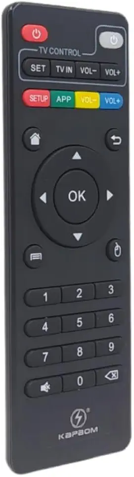 Controle TV Box Kapbom KAP1178: Compatibilidade Ampla, Design Ergonômico e Operação Intuitiva para Controle de Mídia e Dispositivos com Alcance Estendido