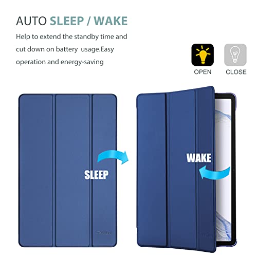 Procase For Galaxy Tab S8 Plus 2022/ Tab S7 Fe 2021/ Tab S7 Plus 2020 12.4 Inch Case, Protective Slim Case Folio Hard Back Smart Cover For 12.4” Galaxy Tab S8+ / S7 Fe / S7+ -Navy #TOP7