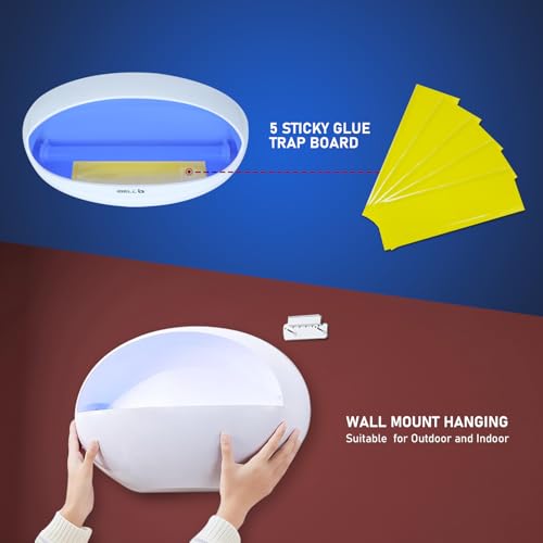 Image of iBELL P100IK LED Fly Catcher & Insect Killer Machine with Sticky Trap, No Side Effects, Compact and Stylish Design for Home, Office and Restaurant (White)
