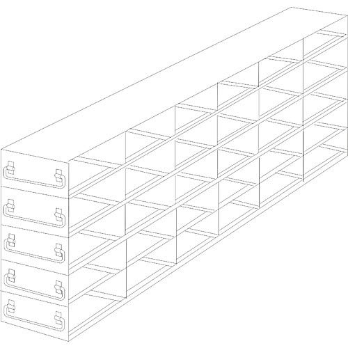 UFDMP-74, Upright Freezer Drawer Rack with 4 Drawers for Microtiter Plates, 7 Compartments