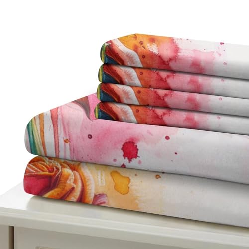 Housse de couette rose 3D de qualité supérieure en microfibre tissée