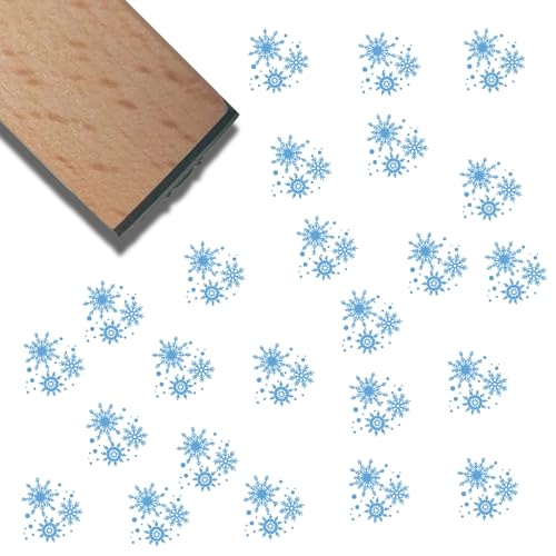 craspire Tampons en Bois et Caoutchouc Motif Flocon de Neige Mini Tampons en Bois Naturel Réutilisables Mignons Décoratifs Amusants pour Noël Scrapbooking...