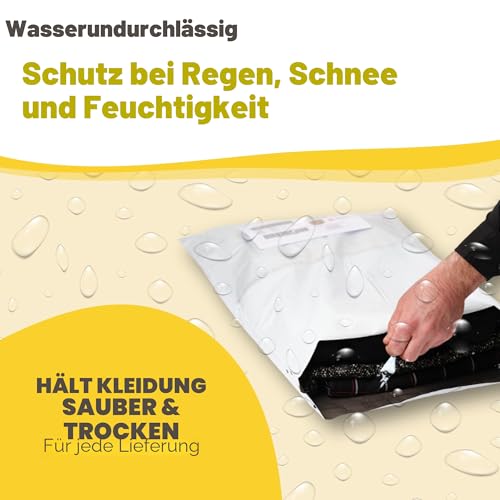 EMBALLAX - 30 Versandtaschen MIT TASCHE FÜR VERSANDETIKETT - 3 Größen S/M/L - WIDERSTANDSFÄHIG/WASSERDICHT - Versandtüten für Kleidung - Warensendung Umschlag für Kartons - Versandbeutel - Danke