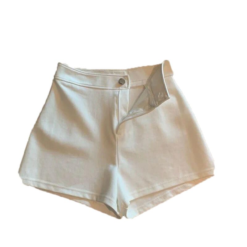 Pantalones cortos casuales de cintura alta para mujer, primavera y verano, White1, S