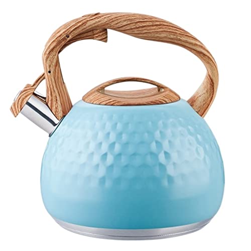 Kettle 3l en acier inoxydable rose avec sifflet pour cuisinière