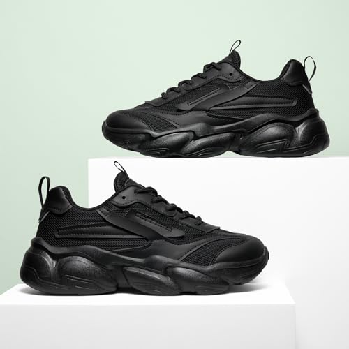 ZURIN Womens Chunky Platform Sneakers-Lightweight Breathable Dad Shoes,Casual Lace-Up Walking Sneakers,Comfortable Fashion Tennis Shoes4