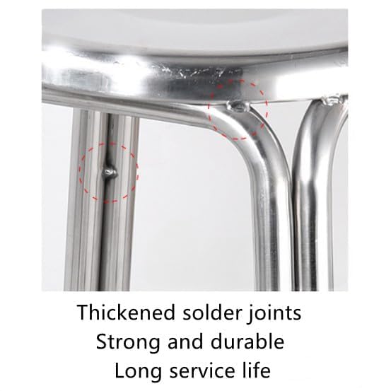 Image of NGFC Steel Stool for Indoor /Outdoor Use - Home, Medical, Hospital, Food, Doctor, Kitchen, Office, Cafe, Cafeteria - Metal Bar Chair (SQ Steel New, Silver pk4)