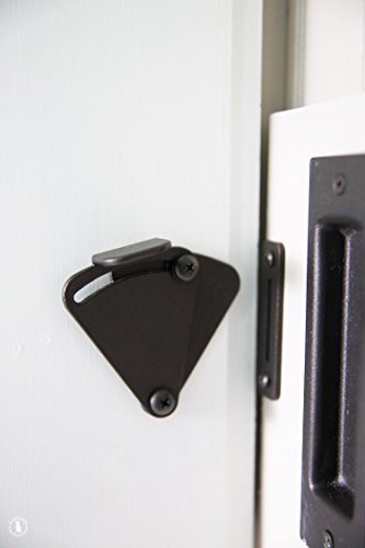 HippoCo Rolling Sliding Wood Barn Door Latch Lock Hardware | Sliding Pocket Door Latch Lock Privacy Lock | Rustic Design, Style, and Texture All Black Hardware, Washers, and Latch. Gates Garage Shed