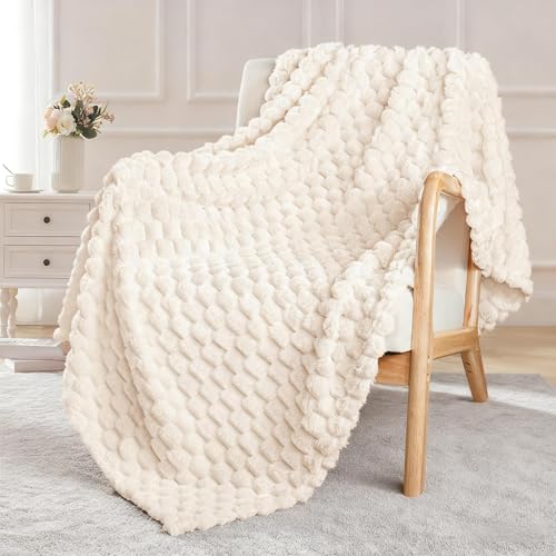 Exclusivo Mezcla Extra Large Fleece Throw Blanket for Couch, 50x70 Inches Stylish Jacquard Soft...