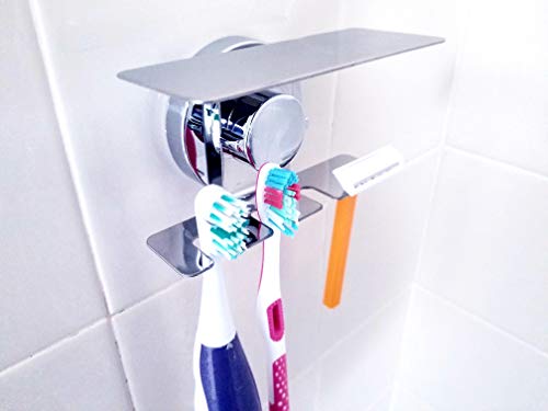 Toothbrush Holder Jewelry Toothpaste Razor Organizer Suction Cup, Mirror, Tile, Wall Mounted, Gift For Bathroom Shower, Does Not Fall Bathroom Accessories #TOP2