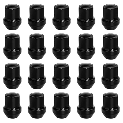 20 Radmutter M14x1,5 60° Kegelbund geschlossen Rad Muttern SW 19mm für Chrysler, Ford Galaxy, S-Max, Land Rover, Opel (Schwarz)