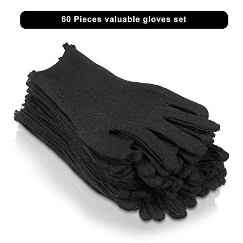 Image of SATINIOR Cotton Gloves Bulk Stretchy Work Inspection Gloves for Women Men Dry Hands Handling Art Coin Jewelry