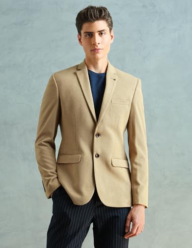 Image of Arrow Men's Zero Calorie Slim fit Textured Blazer