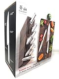 Cangshan Rainier Series 12-Piece Hua Knife Block Set, Forged German Steel, Solid Acacia Wood Block (White)
