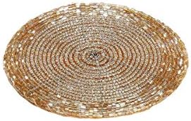Coaster "glass beads", gold, Set of 4
