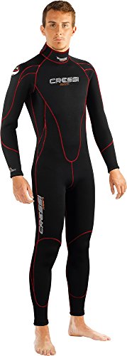 Cressi Maya Man Monopiece Wetsuit Traje de Neopreno 2.5mm de una Pieza para Hombre, Men's, Negro/Rojo, L/4