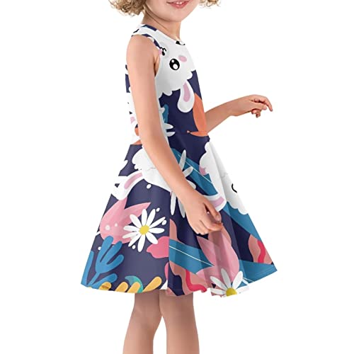 Custom Girls Sundress Soft A Line High Waist Flowy Tank Dress Sleeveless Swing Midi Dress for 3-16 Years Old3